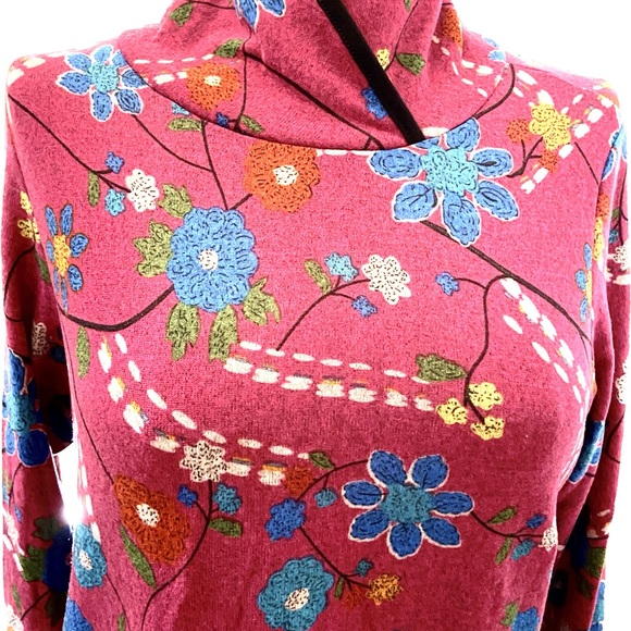 Soft Cozy Sweater, Raspberry Blue Yellow Black, Light Weight Easy Care NWOT L/XL - Picture 4 of 8